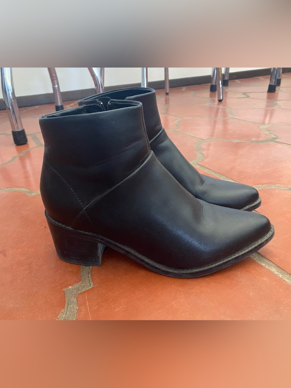 Blondo Waterproof Leather Ankle Boots with Low Block Heel
